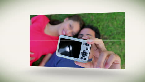 jóvenes amantes en un parque