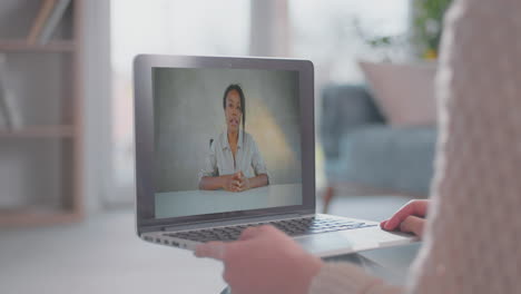 young woman joined online class