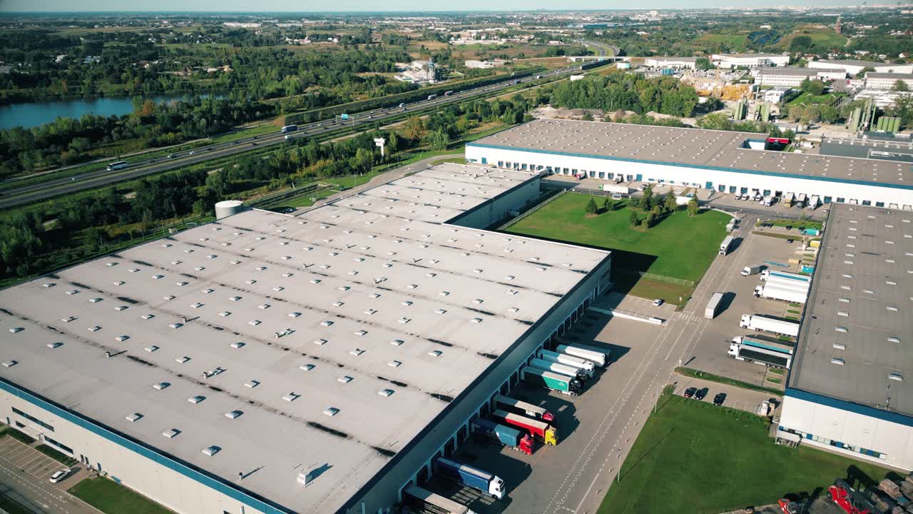 vista aérea del almacén de mercancías