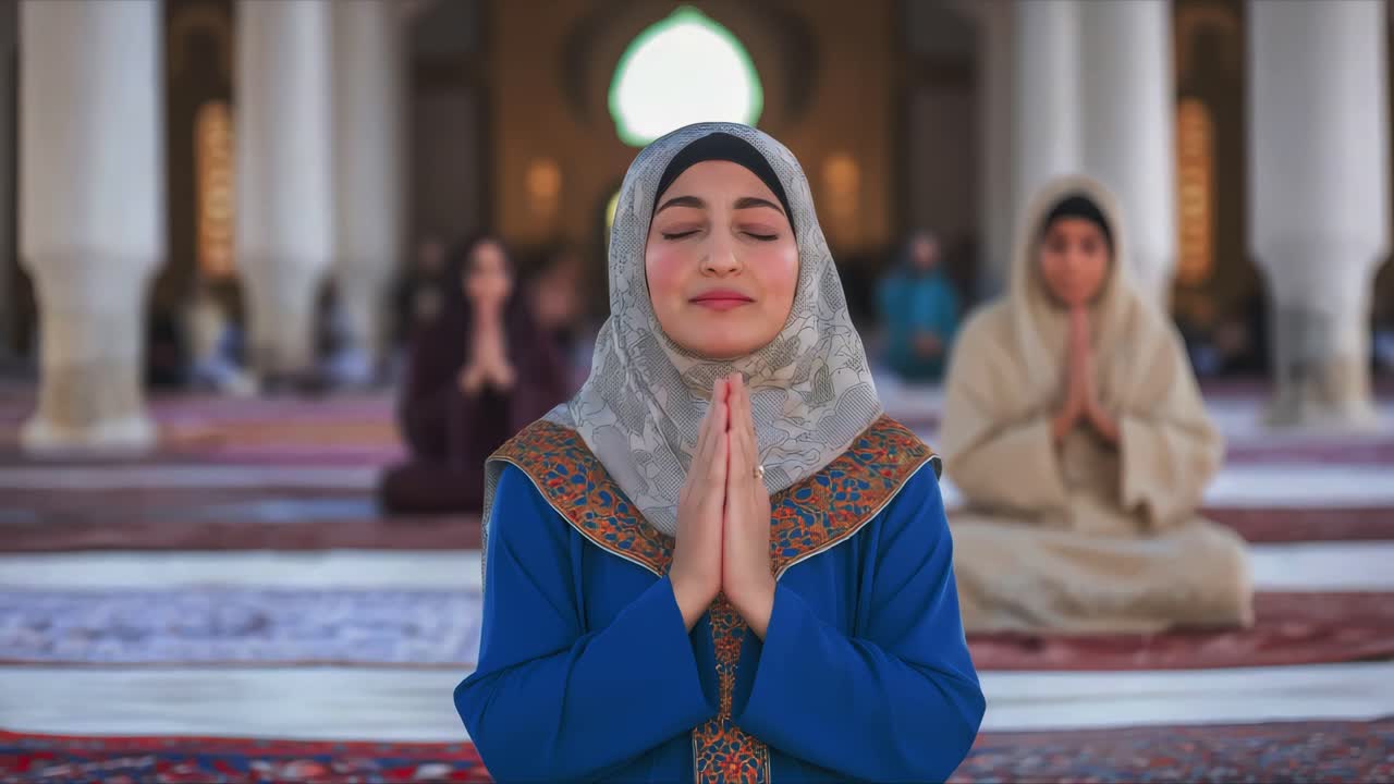 Muslimské ženy se modlí v mešitě