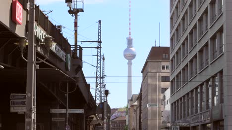 berlin fernsehturm towering over skyline