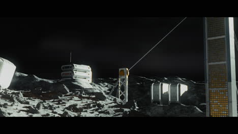 moon surface with a lunar base