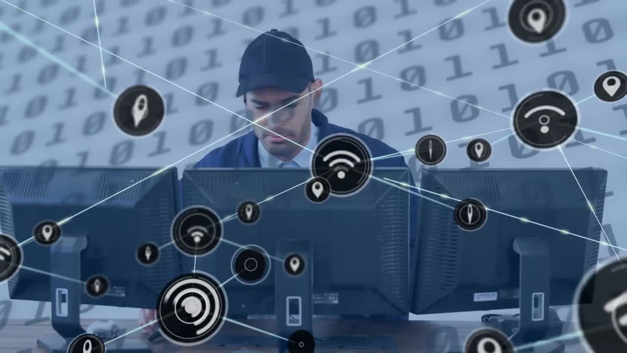 animación de redes de conexiones y procesamiento de datos sobre el hombre utilizando computadoras
