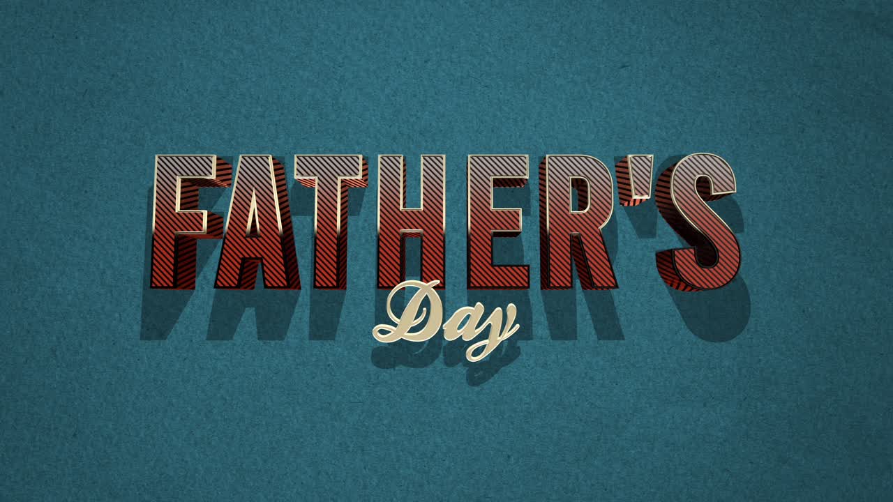 Retro Fathers Day text on blue vintage texture in 80s style