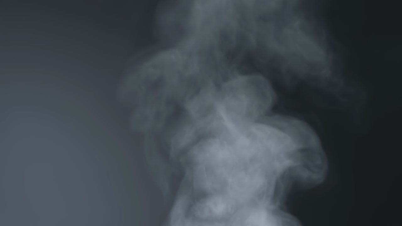 Dense White Smoke Rising In Darkness, Soft Billowing Vapor And Swirling Eddies, Moody Studio Lighting,