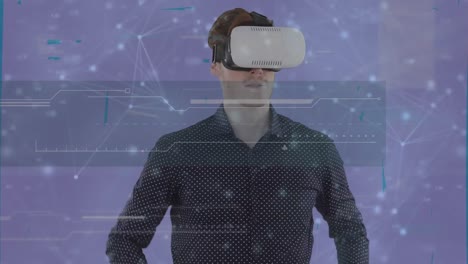 Animation-of-businessman-wearing-vr-headset-with-network-of-connections