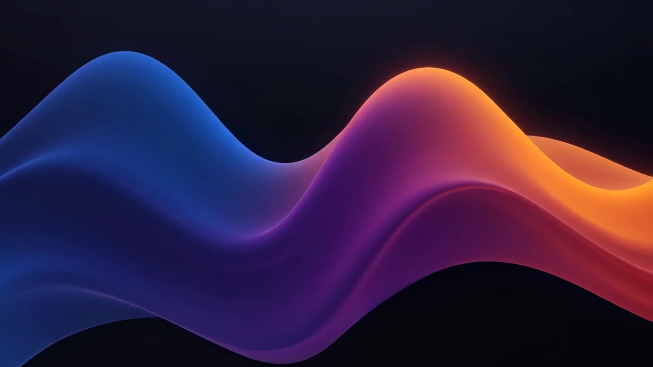 Abstract Flowing Gradient Waves on Dark Background