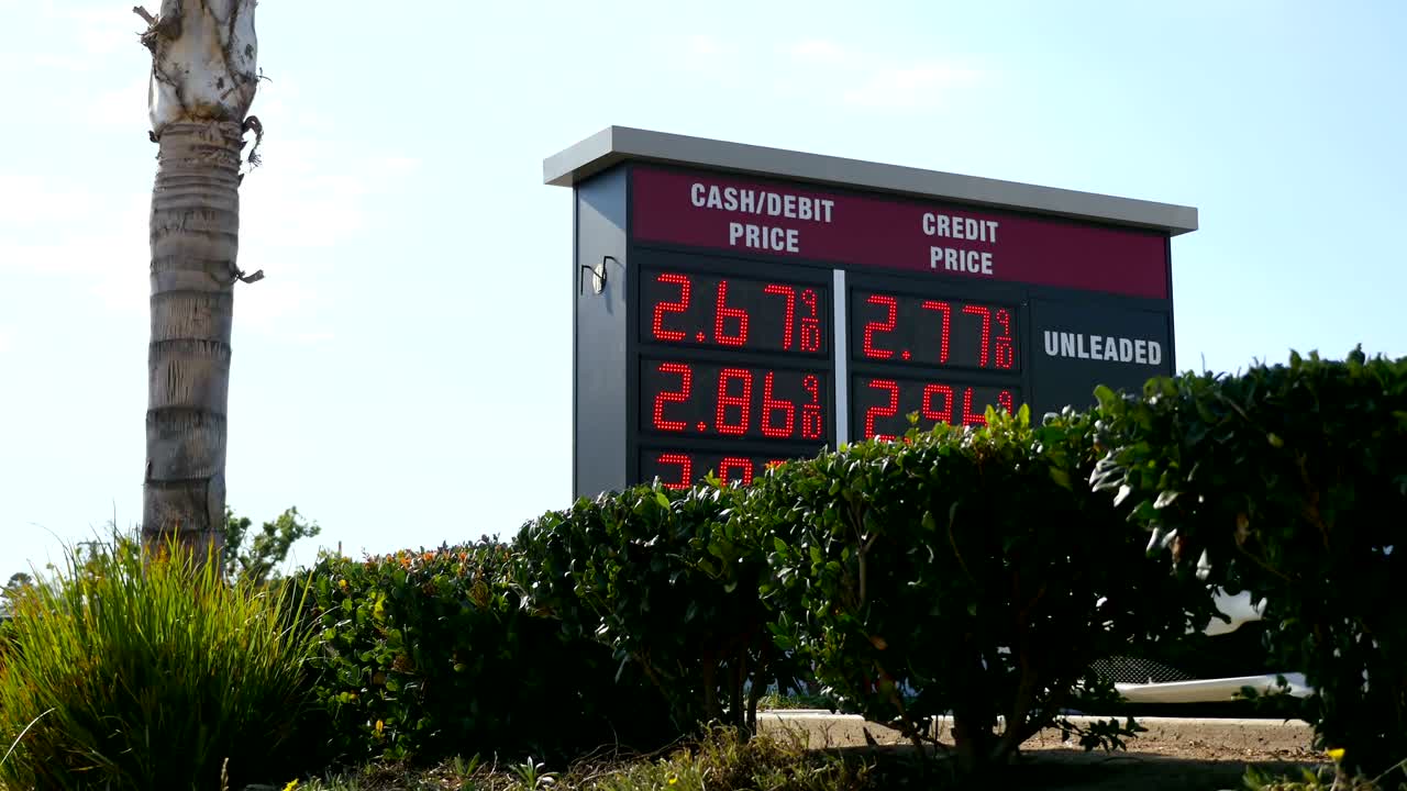 los precios en la gasolinera en california en 4k