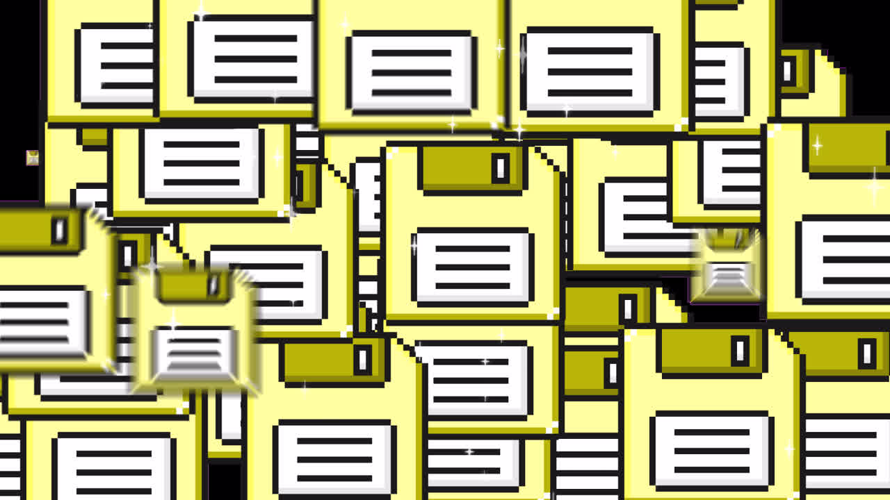 Pop up Pixe Floppy disc Transitions. 1080p - 30 fps - Alpha Channel (3).mov