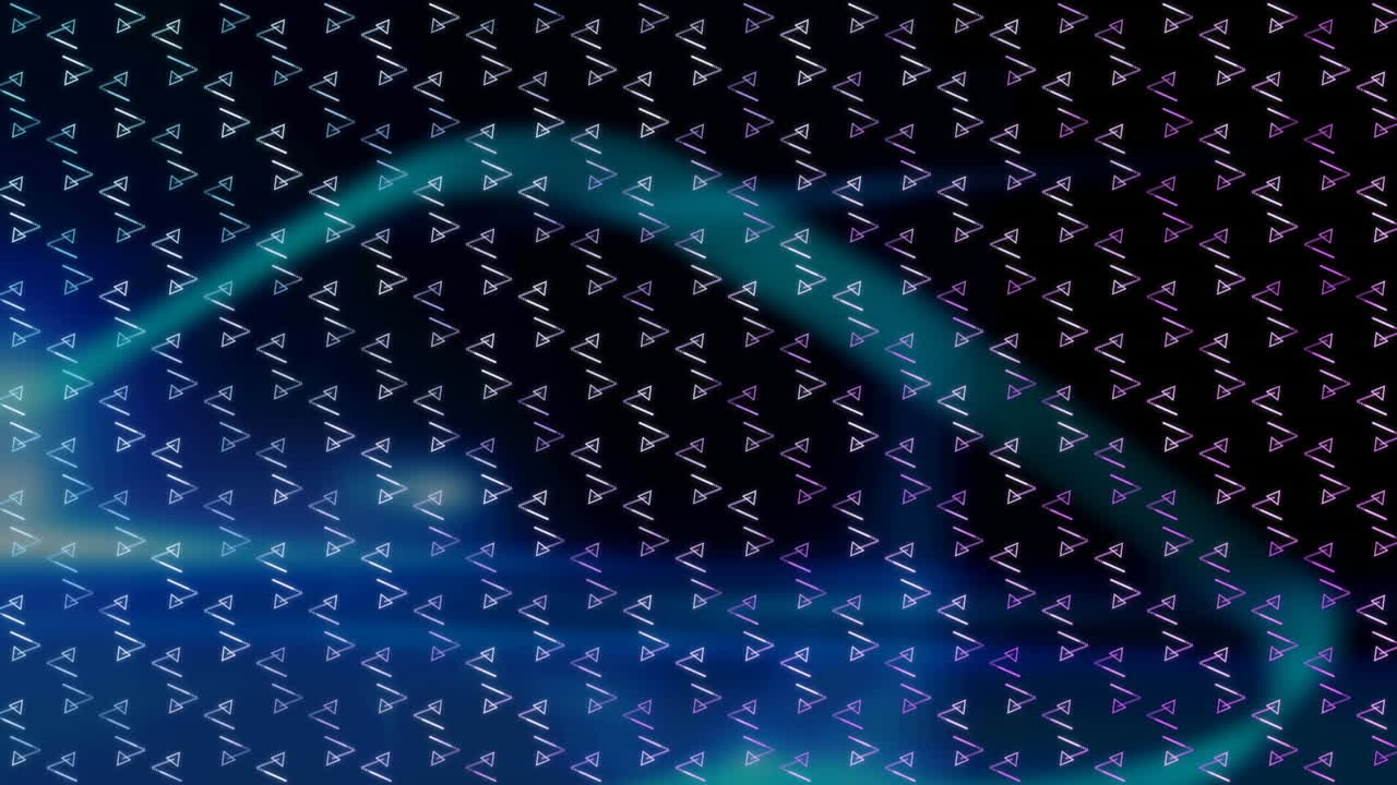 Animation von Reihen sich drehender Pfeile über digitalen Bildschirmen