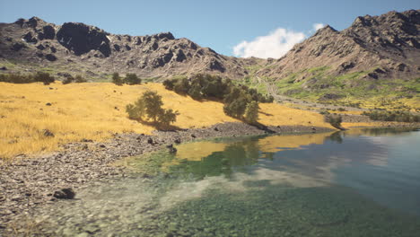 stunning landscape of a lake with mountains