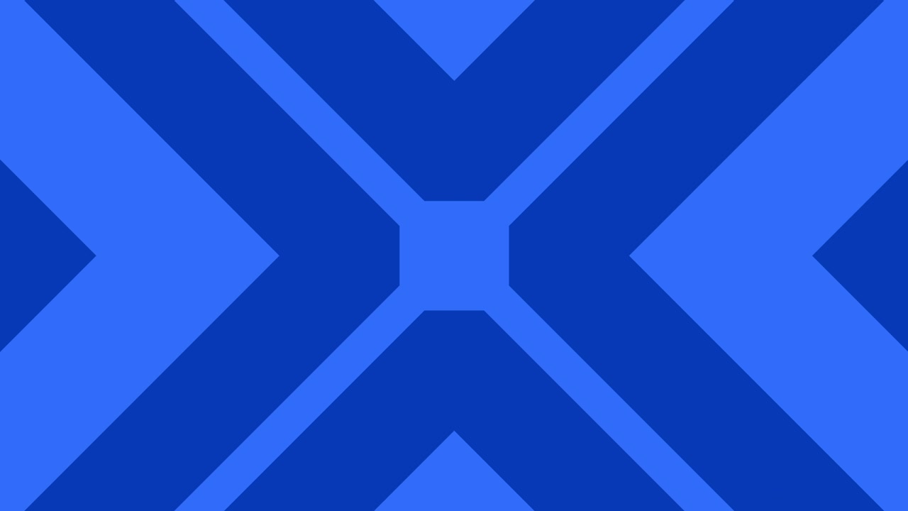 Latar Belakang Gerak Geometris Biru Abstrak dengan Bentuk X yang Mengembang