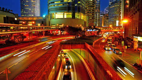 Lapso-De-Tiempo-Hermoso-Edificio-De-Arquitectura-Del-Paisaje-Urbano-De-Hong-Kong