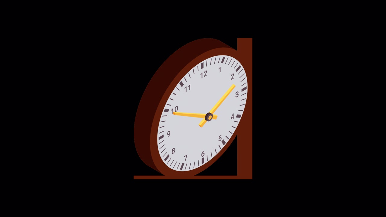 Animated Clock with Hands Indicating Time