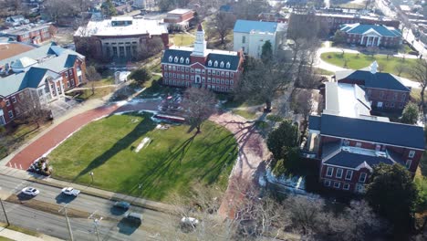 Transylvania-University-campus-in-Lexington,-Kentucky,-aerial-drone-footage