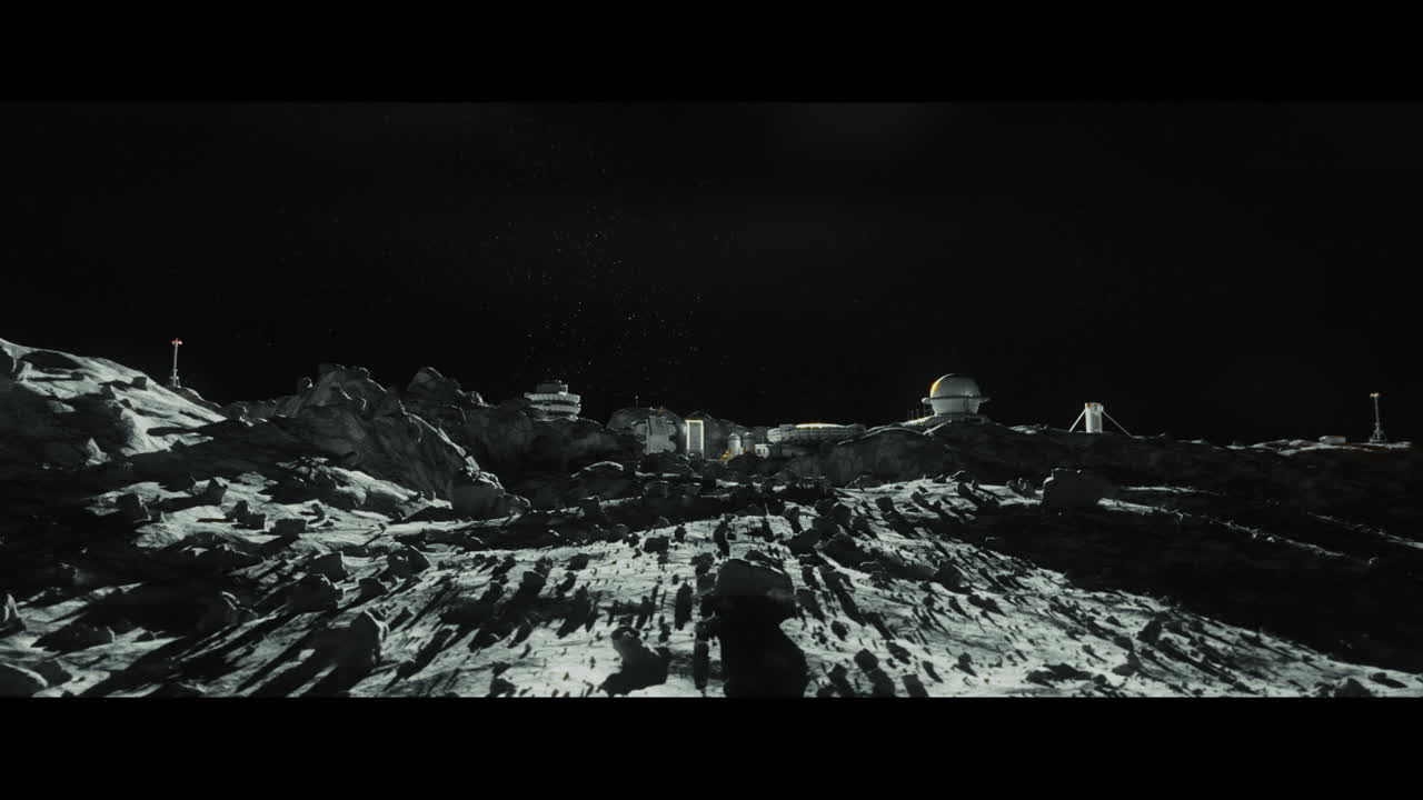 Moon surface with a lunar base