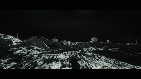 moon surface with a lunar base