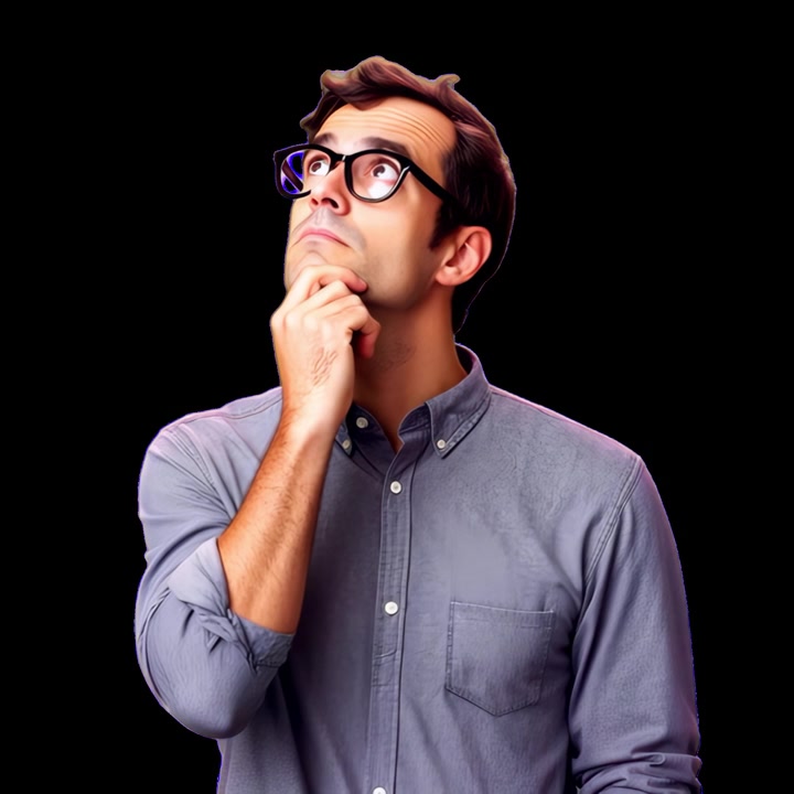 Thoughtful Man in Glasses Pondering an Idea