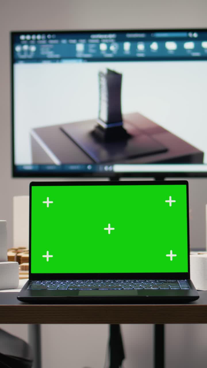 Vertical Video Corporate workspace with mockup prepared for planning sessions