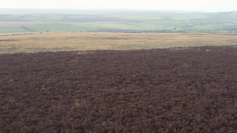 Landscape-Aerial-View-of-Open-Moorland-and-Rolling-Fields-in-North-Devon-UK