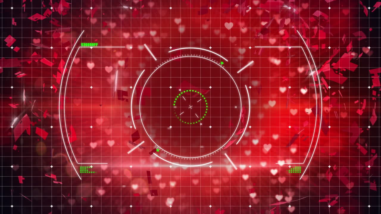 검은색 배경에 심장의 애니메이션과 스 스캔