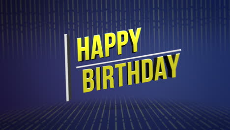 elegante felicitación de cumpleaños azul y amarillo