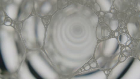 static macro shot of soap cells over screen showing an animation