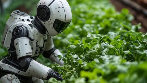 robot working in a garden