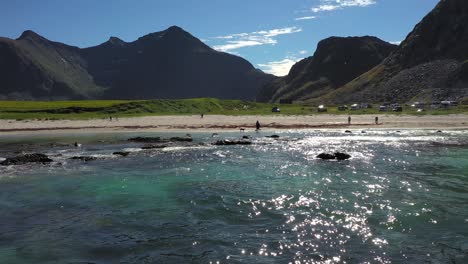 beach lofoten islands is an archipelago in the county of nordland, norway.