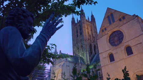 Beautiful-establishing-shot-at-dusk-of-Canterbury-Cathedral-in-Kent-England-3