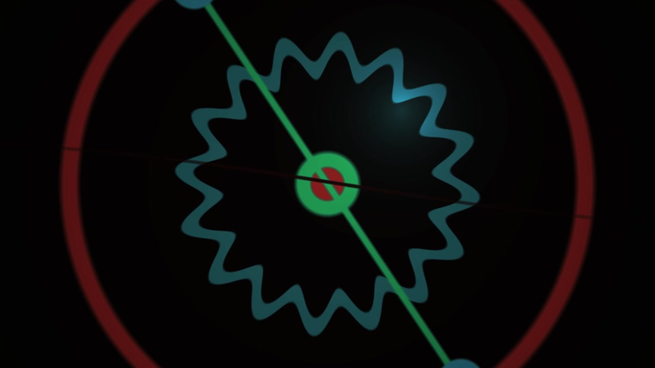 Abstract Geometric Circle with Rotating Wavy Pattern on Black Background