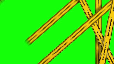 yellow quarantine tape on green background