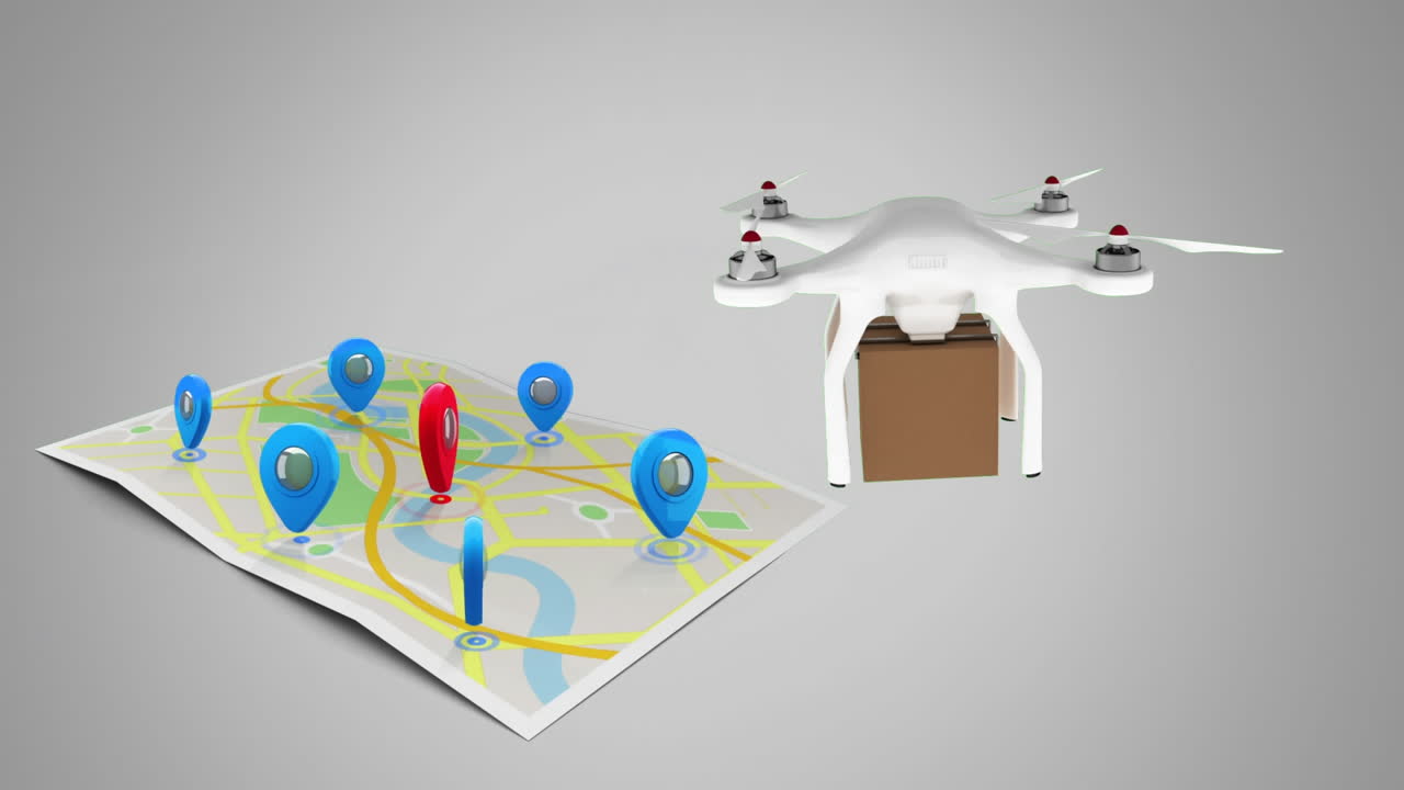 드론으로 패키지를 배달하는