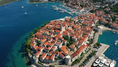 Aerial-view-of-Korcula,-Croatia