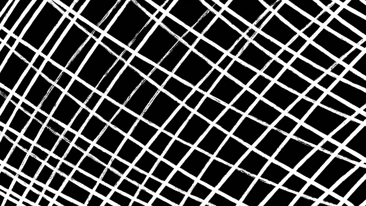 Animated Hand-Drawn White Lines Pattern on Black Background