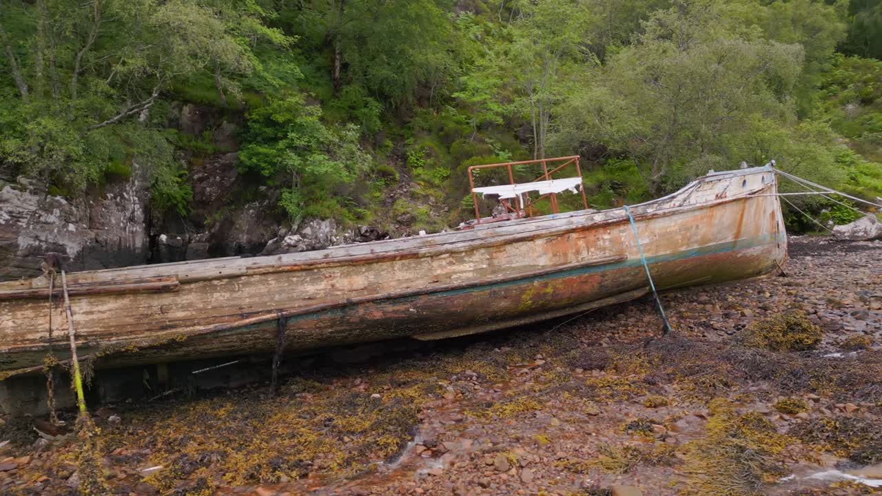 Abandoned Boat Wreck on the Shore
