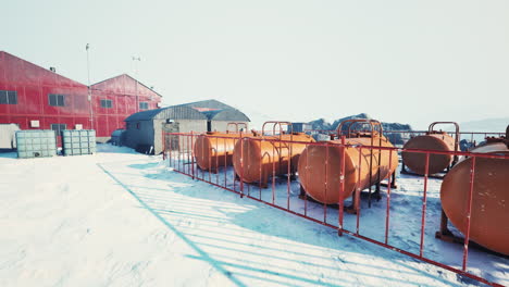 Aerial-view-of-antarctic-Station-in-Antarctica