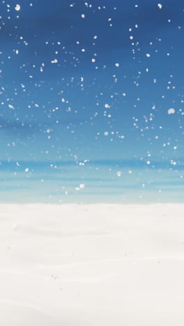 white spacious landscape with snow covered plain at snowfall. looped vertical video