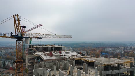 construction of a residential apartment complex. aerial view.