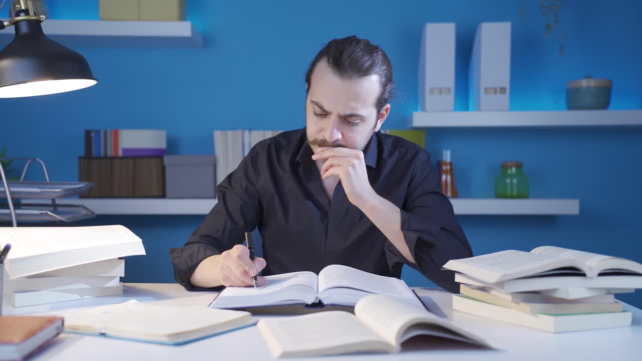 el joven preocupado y reflexivo está inquieto.