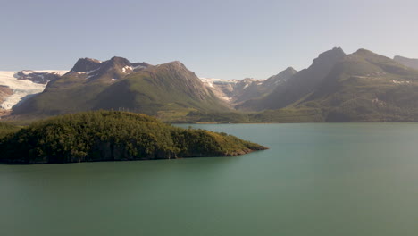 aerial view of svartisen national park