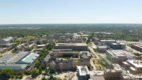 university college campus under construction in summer