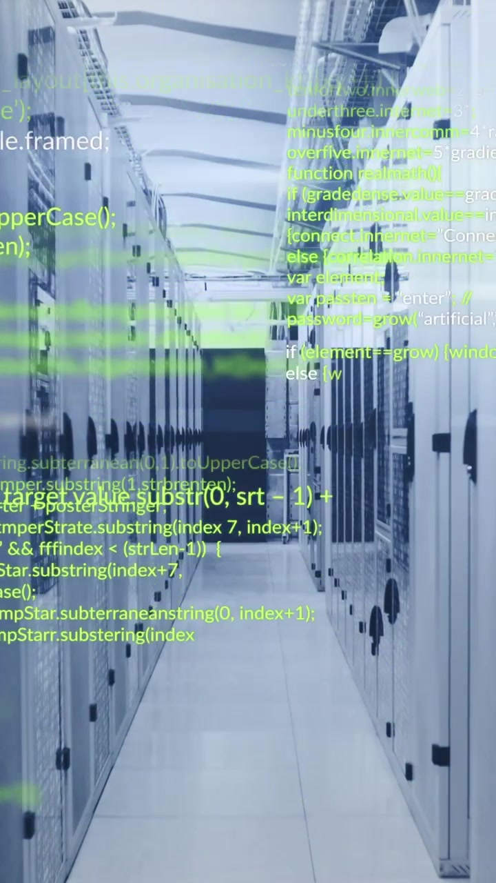Animation of data processing over server room