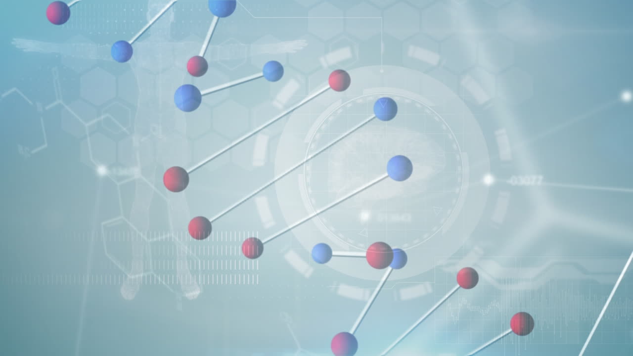 데이터 처리에 대한 dna 가닥의 애니메이션