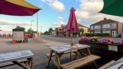 quiet street view from a cafe