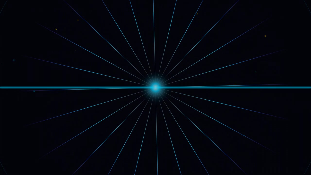 Abstract Glowing Light Burst with Radial Lines on Dark Background