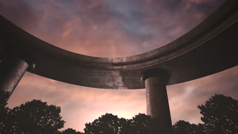 panorama of city landscape with bridge for cars and park in summer day