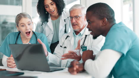 medical team celebrating a success