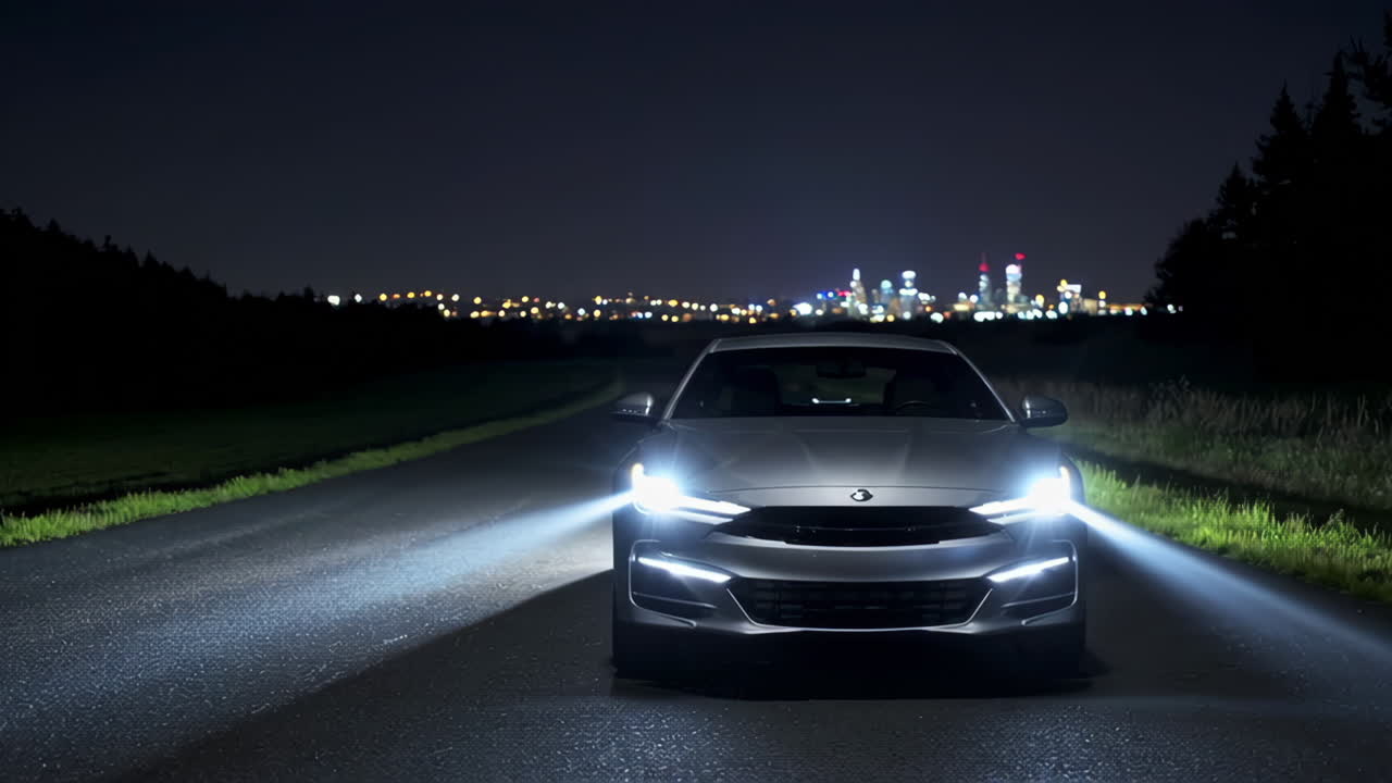 도시에서 야간 드라이브