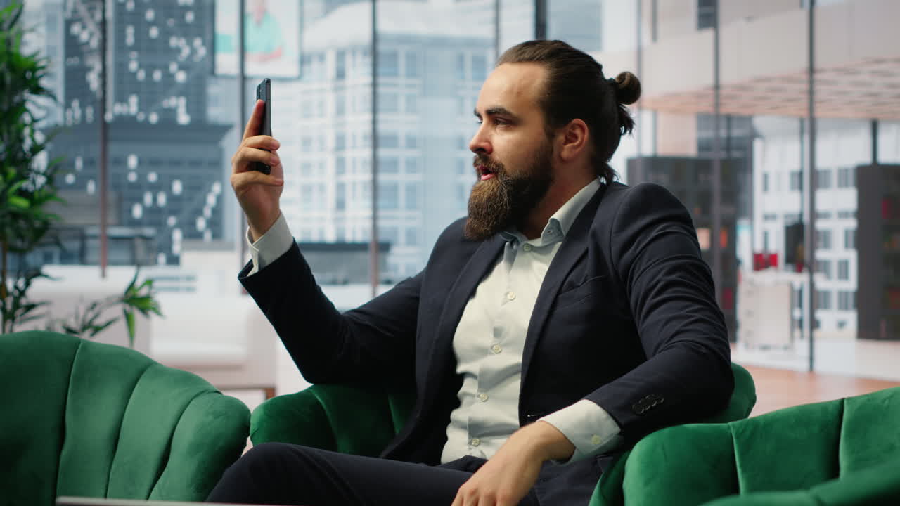 Vertical Video Outraged business director criticizing incompetent staff on a video call